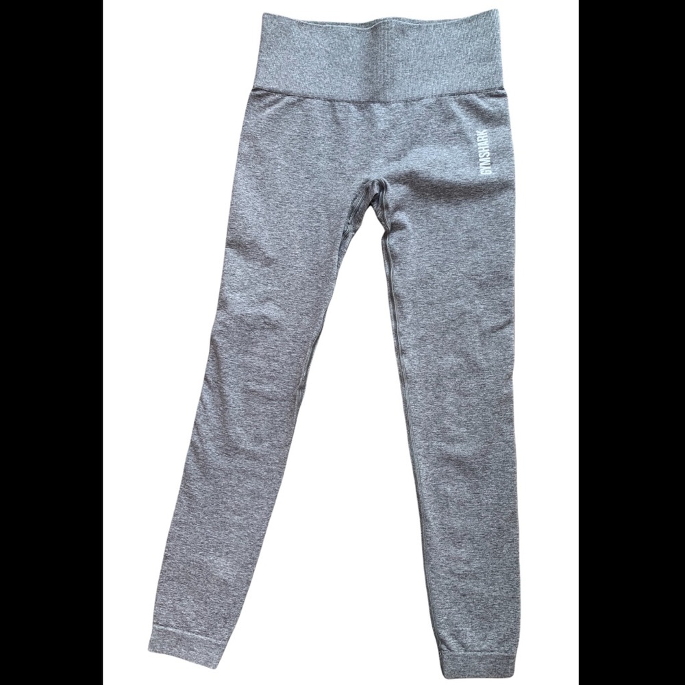 Gymshark Womens Gray Marl High Waisted Regular Fit Compression Leggings Size Xs